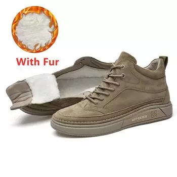 Осенне-зимние мужские ботильоны высокого качества, мужская обувь из натуральной кожи, замшевые мотоботы, уличные мужские ботинки для скейтборда 42