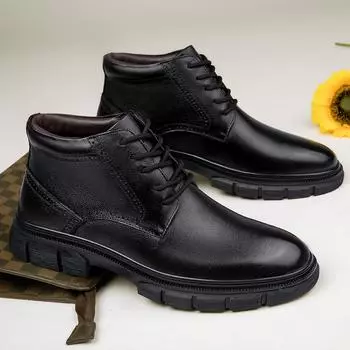 Осенне-зимние мужские ботинки, повседневная армейская обувь из натуральной кожи, плюшевые теплые зимние ботинки, мужские уличные ботильоны больших размеров для мужчин 37 верблюд