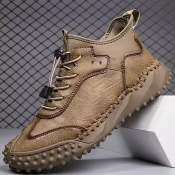 Осенне-зимние мужские ботинки ручной работы, удобные ботильоны для мужчин, повседневная обувь, мокасины, кожаные туфли для вождения 38 чёрный