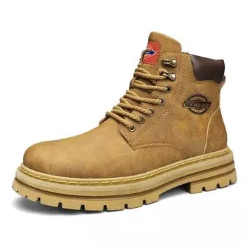 Осенне-зимние мужские ботинки, водонепроницаемые уличные ботильоны для мужчин, рабочие ботинки 39 коричневый
