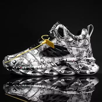 Осенне-зимние мужские нескользящие ультралегкие баскетбольные кроссовки для спорта на открытом воздухе Graffiti мужские спортивные кроссовки 39 красный