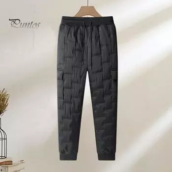 Осенне-зимние мужские спортивные брюки с карманами, свободные, с эластичной талией, толстые, плюшевые, с подкладкой, свободные, прямые, однотонные, спортивные брюки для повседневной носки, спортивные брюки M A