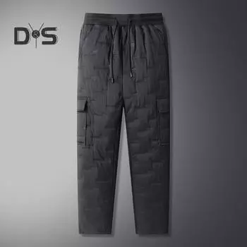 Осенне-зимние мужские спортивные брюки с карманами, свободные, с эластичной талией, толстые, плюшевые, с подкладкой, свободные, прямые, однотонные, спортивные брюки для повседневной носки, спортивные брюки M A