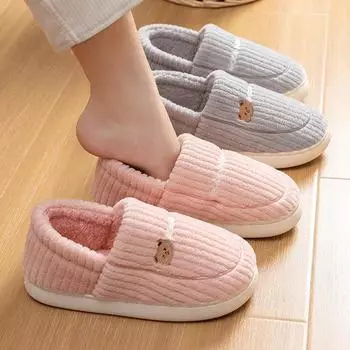 Осенне-зимние мужские тапочки, домашняя обувь для пола, новые домашние женские мягкие плюшевые нескользящие тапочки, теплые плюшевые пары, хлопковая обувь 40-41 серый