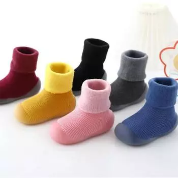 Осенне-зимние нескользящие детские туфли с мягкой подошвой и мультяшным рисунком, на бархатной подкладке для малышей 26/27 (15.5cm inner) розовый