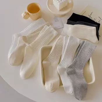Осенне-зимние носки женские JK Lolita Girls Kawaii милые женские носки японская корейская мода однотонные хлопковые вязаные длинные носки
