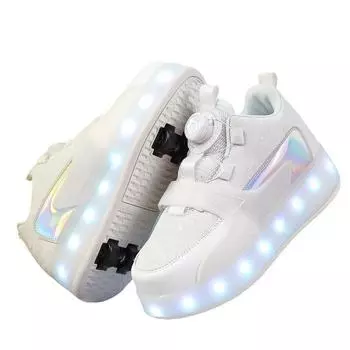 Осенне-зимние новые четырехколесные беговые кроссовки для детей от 8 до 15 лет, высококачественные съемные светящиеся зарядные устройства 29