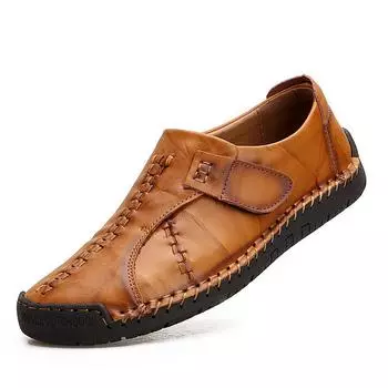 Осенне-зимние новые мужские туфли-одиночки износостойкие ленивые повседневные туфли мужские туфли мягкая подошва ретро кожаные туфли ручной работы мужские большие размеры 38