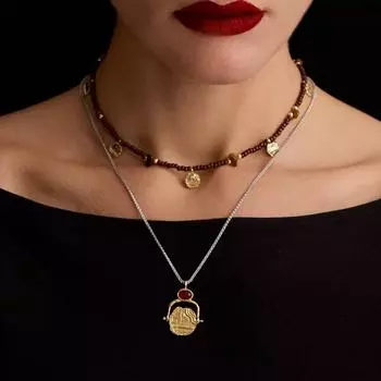 Осенне-зимние новые серьги с инкрустацией из золота и серебра агатом, оригинальные серьги высокого качества, цепочка для свитера, цепочка на шею с нишевым дизайном