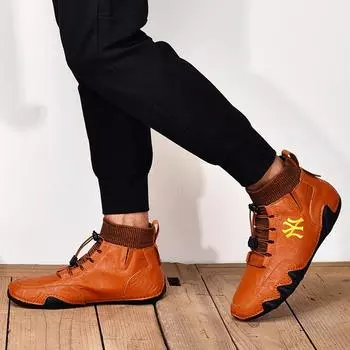 Осенне-зимние новые туфли Octopus Doudou большого размера, универсальные туфли с одной педалью, высокие мужские с хлопком для сохранения тепла 38 белый