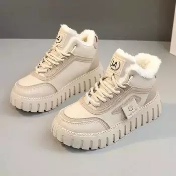 Осенне-зимние новые универсальные толстые легкие удобные бархатные теплые зимние ботинки 35