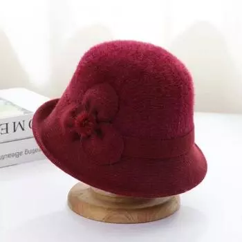 Осенне-зимние панамы, теплая, изысканная, шляпа для мам, элегантный вязаный цилиндр с подвернутым краем, универсальная, холодная, модная шляпа M56-58cm бежевый