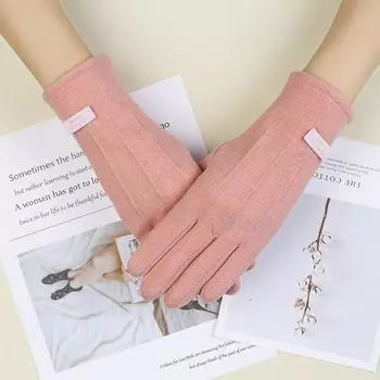 Осенне-зимние перчатки из искусственного кроличьего бархата для женщин, велосипедные перчатки для весны, осени и зимы, теплые спортивные велосипедные перчатки с сенсорным экраном average size