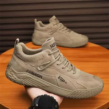 Осенне-зимние повседневные мужские высокие рабочие ботинки, грязе- и водонепроницаемые ботинки, мужские замшевые ботинки в стиле ретро 39 чёрный