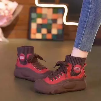 Осенне-зимние повседневные туфли в британском стиле в стиле ретро средней длины, женская мода, дышащие короткие ботинки, женская обувь 40