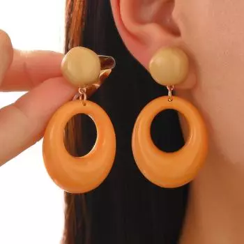 Осенне-зимние серьги High End Feeling Retro Color Collision Circle для женщин 1 pair красный