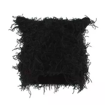 Осенне-зимние шапки для женщин, милые вязаные шапочки с кошачьими ушками, шапки унисекс в стиле стрит-панк, хип-хоп, кепки, балаклавы бежевый