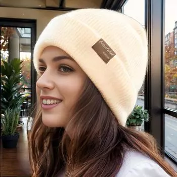 Осенне-зимние шапки для женщин, простая модная шапка-пуловер с толстым бархатным утеплителем, холодная шапка с носком, вязаная шапка из пряжи