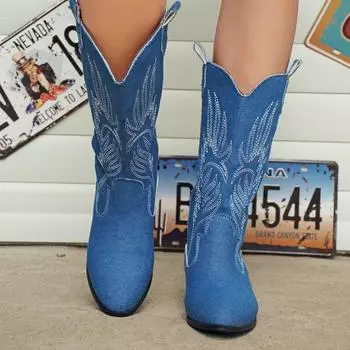 Осенне-зимние средние сапоги из искусственной кожи для женщин, рыцарские сапоги большого размера Cross-Border 35-43 35 белый