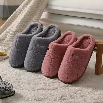 Осенне-зимние тапочки для пар, домашние теплые хлопковые тапочки, женская обувь 36-37 розовый