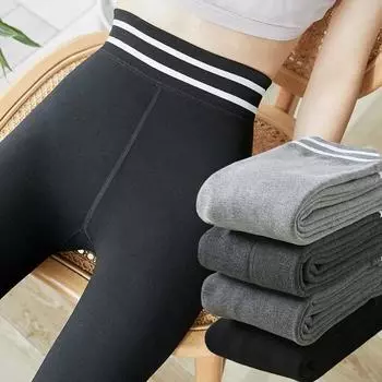 Осенне-зимние теплые хлопковые плюшевые штаны для йоги с тонким корпусом и двумя встроенными планками 260 г One size