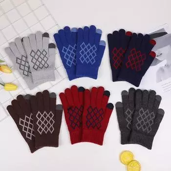 Осенне-зимние теплые варежки для велоспорта из альпаки и бархата с сенсорным экраном