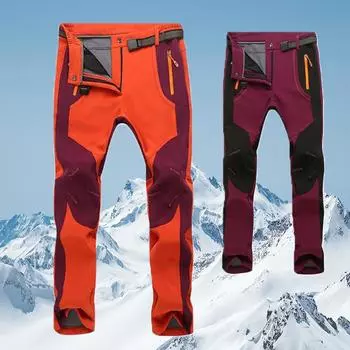 Осенне-зимние толстые флисовые брюки женские повседневные эластичные теплые водонепроницаемые ветрозащитные брюки Soft Shell спортивные штаны походные брюки-карго S красный