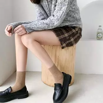 Осенне-зимние удобные хлопковые женские теплые носки средней толщины толстые носки as the picture