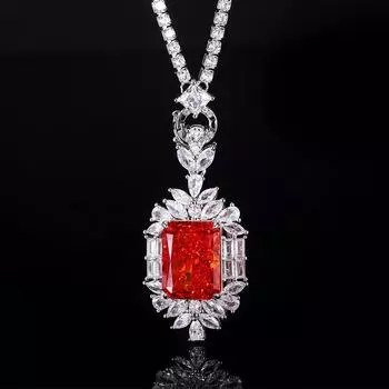 Осенне-зимние украшения Бриллиант с высоким содержанием углерода Огранка «Ледяной цветок» Медная инкрустация Подвеска в стиле «Легкая роскошь» Главный камень 12 * 16