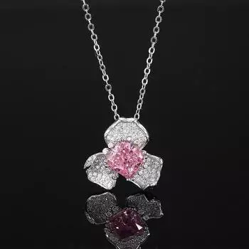 Осенне-зимние украшения Высокоуглеродистый бриллиант Огранка «Ледяной цветок» Медь Инкрустация Лепестки Подвеска Легкая роскошь Женский Основной камень 8 * 8