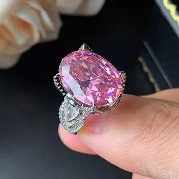 Осенне-зимние ювелирные изделия Кольцо Модное пригородное огранка «Птичье гнездо» Фиолетовый литий-хуэйский розовый бриллиант Желтый бриллиант Винтаж Универсальный женский модный
