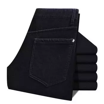 Осенне-зимние вельветовые брюки мужские классические однотонные утолщенные эластичные повседневные брюки мужские брендовые черные 40 вино красного