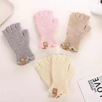 Осенне-зимние ветрозащитные и теплые кашемировые перчатки с пятью пальцами, простые однотонные перчатки для взрослых, женские перчатки без пальцев для сенсорных экранов One Size