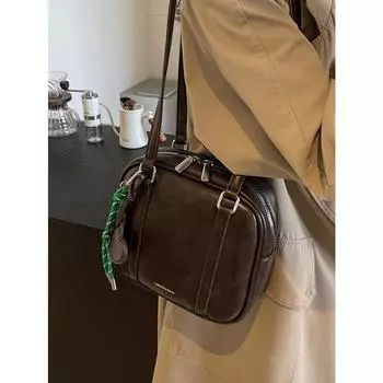 Осенне-зимние винтажные сумки через плечо для женщин из искусственной кожи с застежкой-молнией, маленькая сумка-коробка для женщин, сумки для поездок на работу