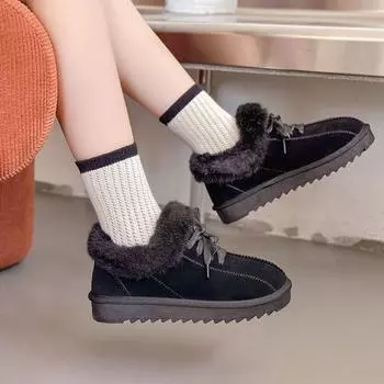 Осенне-зимние водонепроницаемые и нескользящие зимние ботинки для женщин 36 чёрный