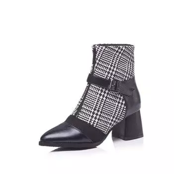 Осенне-зимние женские ботинки, однотонная женская обувь, ботинки martin, замшевые кожаные ботильоны, толстый скраб 34 чёрный