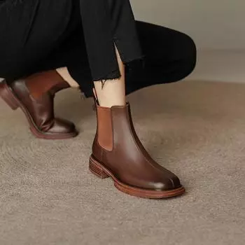 Осенне-зимние женские ботинки, женская обувь, женские ботинки с острым носком на массивном каблуке, однотонные современные ботинки, женские полусапожки 40