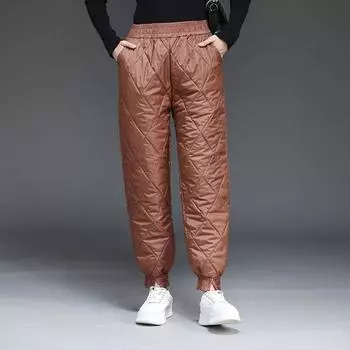 Осенне-зимние женские брюки больших размеров с подкладкой и утолщением, свободные, универсальные, спортивные, прямые брюки, однотонные, повседневные брюки со шнурком 3XL