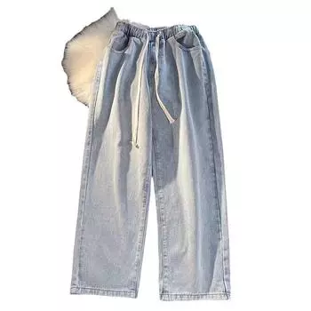 Осенне-зимние женские джинсы больших размеров, теплые, с высокой талией, прямые брюки, облегающие, повседневные, свободные, широкие брюки 3XL