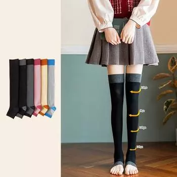 Осенне-зимние женские нескользящие чулки для защиты от сна чулки для женщин выше колена красивые ноги сжигание жира розовый