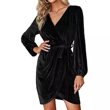 Осенне-зимние женские однотонные платья с завязками на талии, утягивающие плиссированные платья с завязками S янтарь