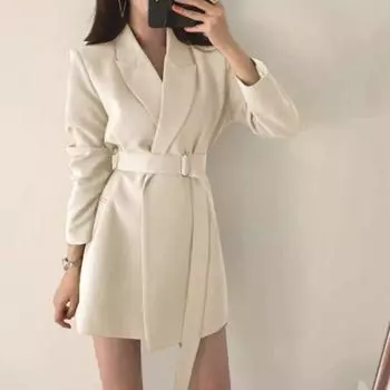 Осенне-зимние женские пиджаки, шикарная куртка, женское пальто большого размера, корейский модный тонкий костюм, офисная женская верхняя одежда S хаки