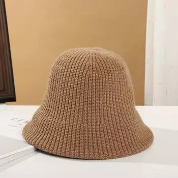 Осенне-зимние женские шапки с милым темпераментом, шляпы-ведра для воды, корейские модные вязаные шапки-ведра из пряжи в наличии хаки