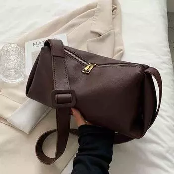 Осенне-зимние женские сумки через плечо с широким ремнем, винтажная, большая вместимость, универсальная сумка, текстурированная кожаная сумка через плечо