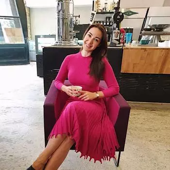 Осенне-зимние женские свитера средней длины, трикотажные однотонные плиссированные платья S розовый