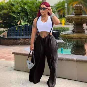 Осенне-зимние женские свободные прямые повседневные широкие спортивные брюки с высокой талией S серый