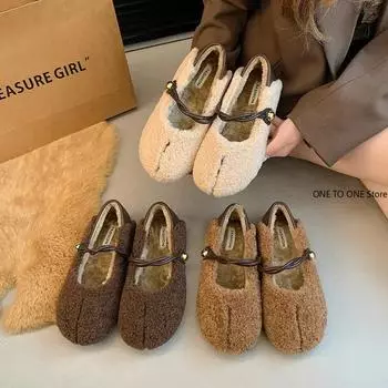 Осенне-зимние женские туфли на плоской подошве с хлопковой подкладкой, модные неглубокие туфли в стиле ретро для женщин, удобные туфли-лоферы с мягкой подошвой Zapatos De Mujer 35 коричневый