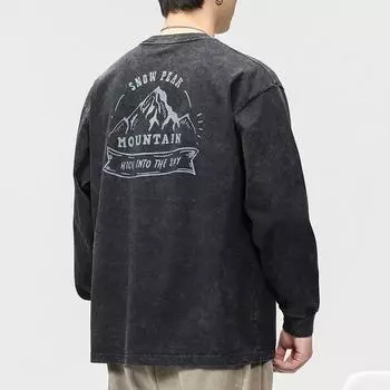 Осенне-зимний американский модный брендовый свитер с длинными рукавами, свободный, большого размера, с круглым вырезом, черный, с персонализированной печатью, прилив M абрикосовый