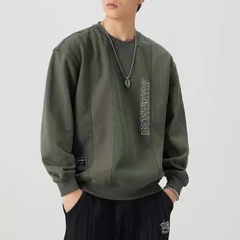 Осенне-зимний американский модный брендовый свитер с круглым вырезом, мужской свободный, большого размера, с длинным рукавом, плотный повседневный топ Tide M