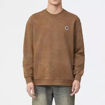 Осенне-зимний американский ретро-свитер с круглым вырезом, мужской свободный, большого размера, для полных, молодежный, с длинными рукавами, модная верхняя мужская одежда M чёрный